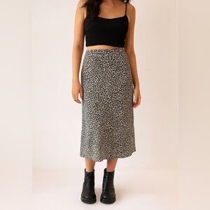 Brandy Melville Black/Blue and Cream Animal Print Skirt